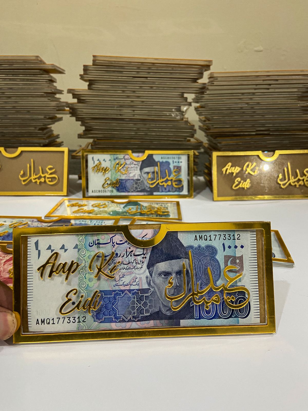 Premium Acrylic Eidi Envelope | Elegant Eid Mubarak Money Gift Holder