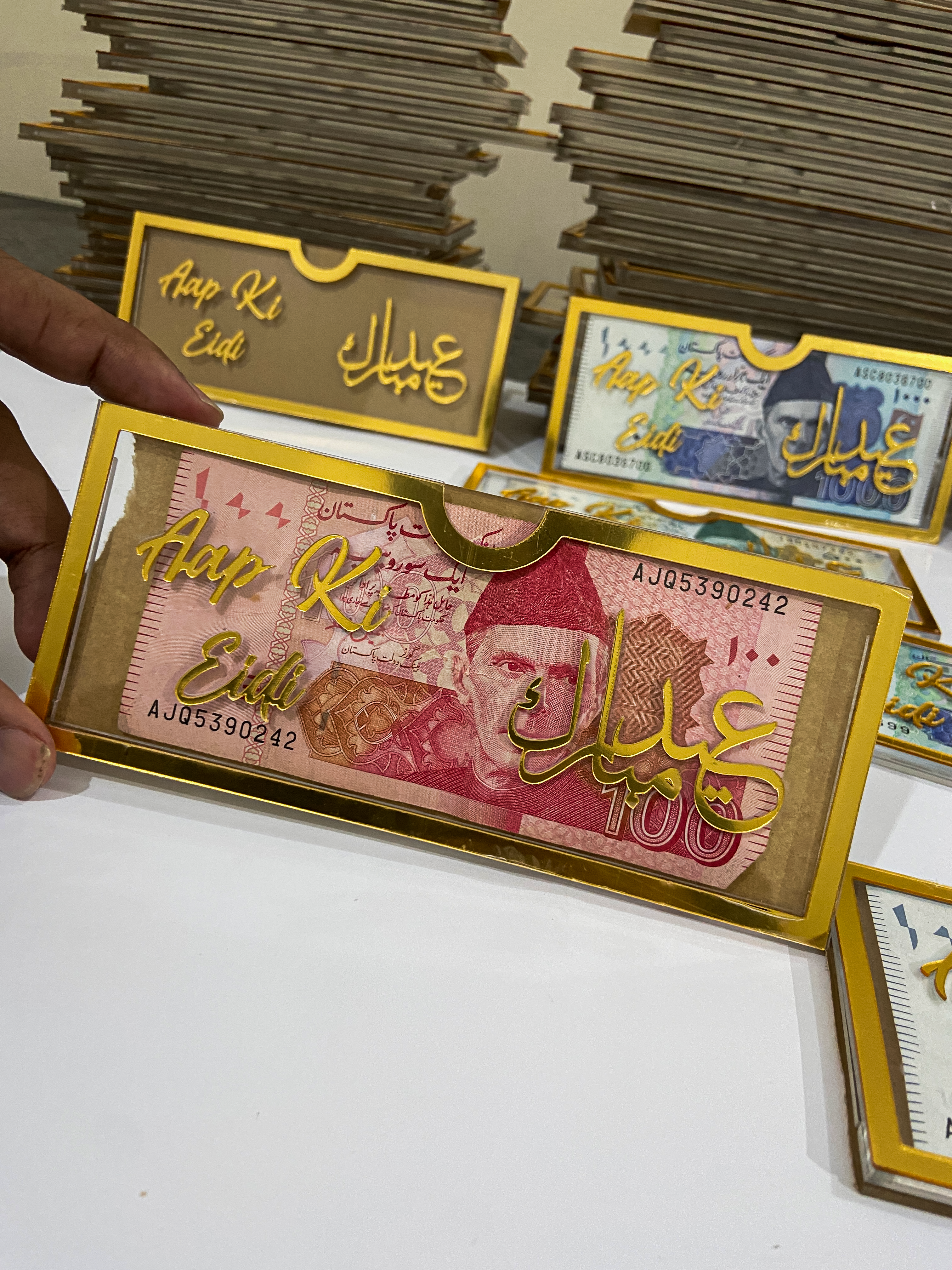 Premium Acrylic Eidi Envelope | Elegant Eid Mubarak Money Gift Holder